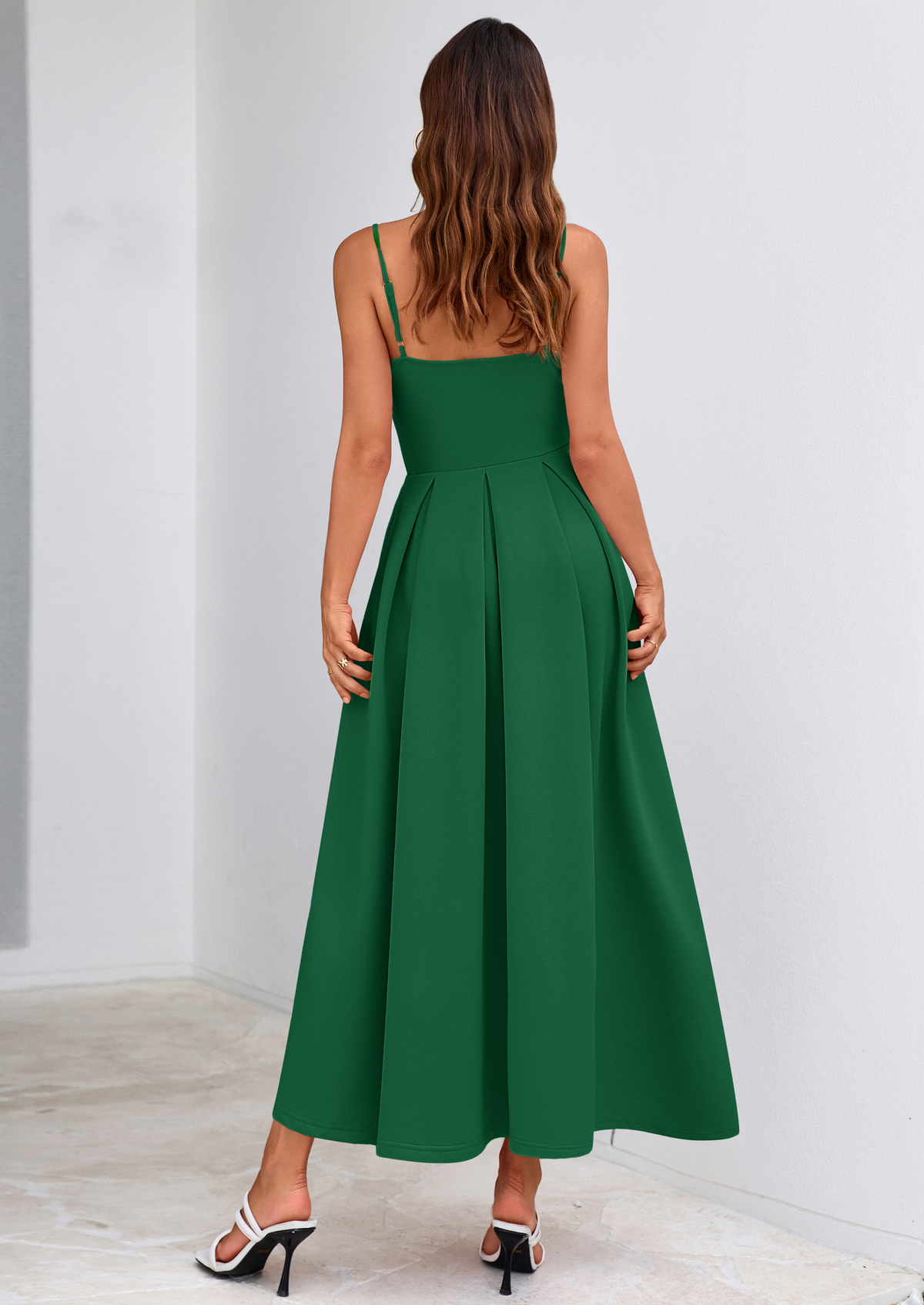 A-Line Flowy Maxi Dress - Spaghetti Strap, Square Neck, photo 20