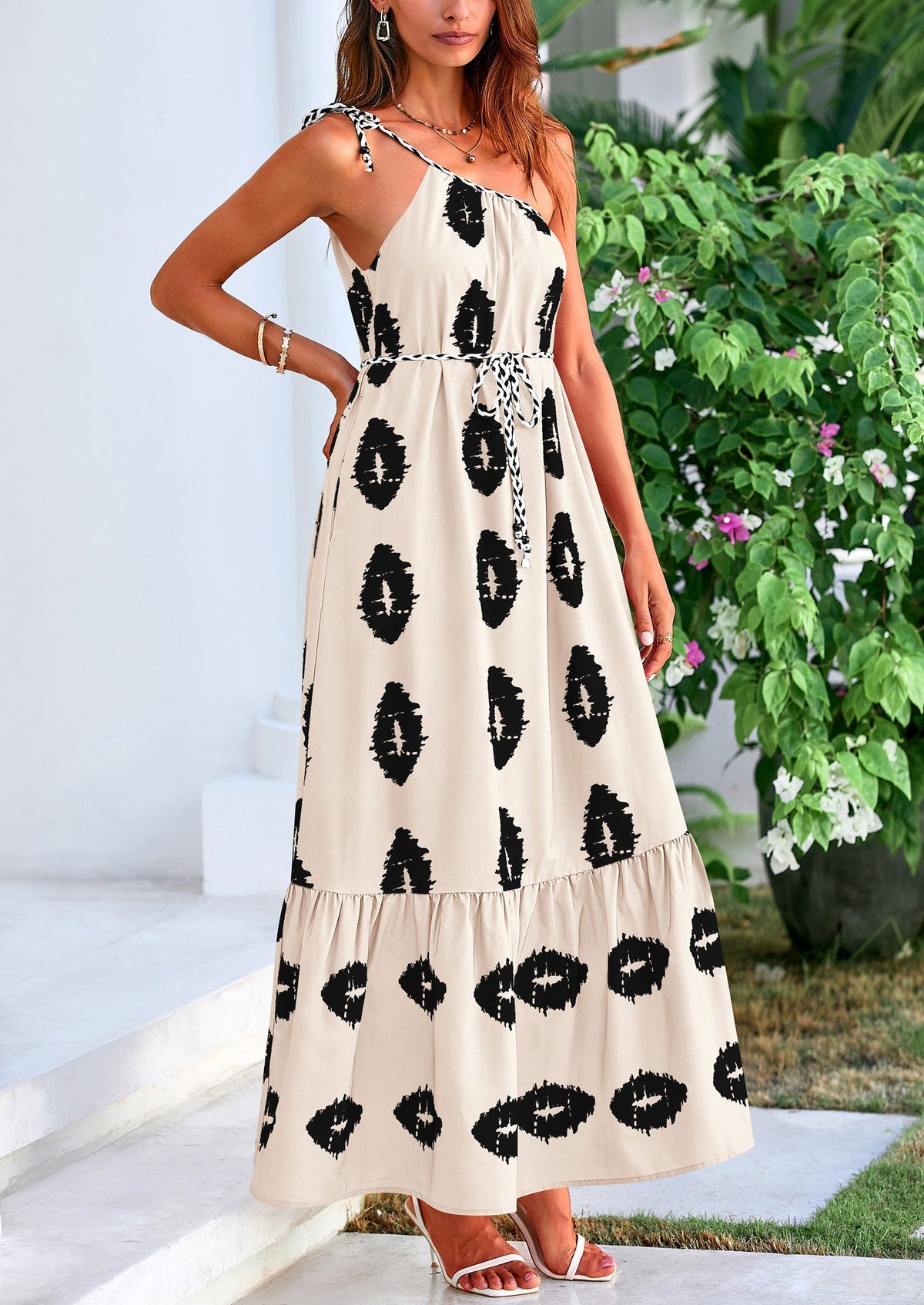 Flowy Maxi Dress - One-Shoulder, Boho - photo 29