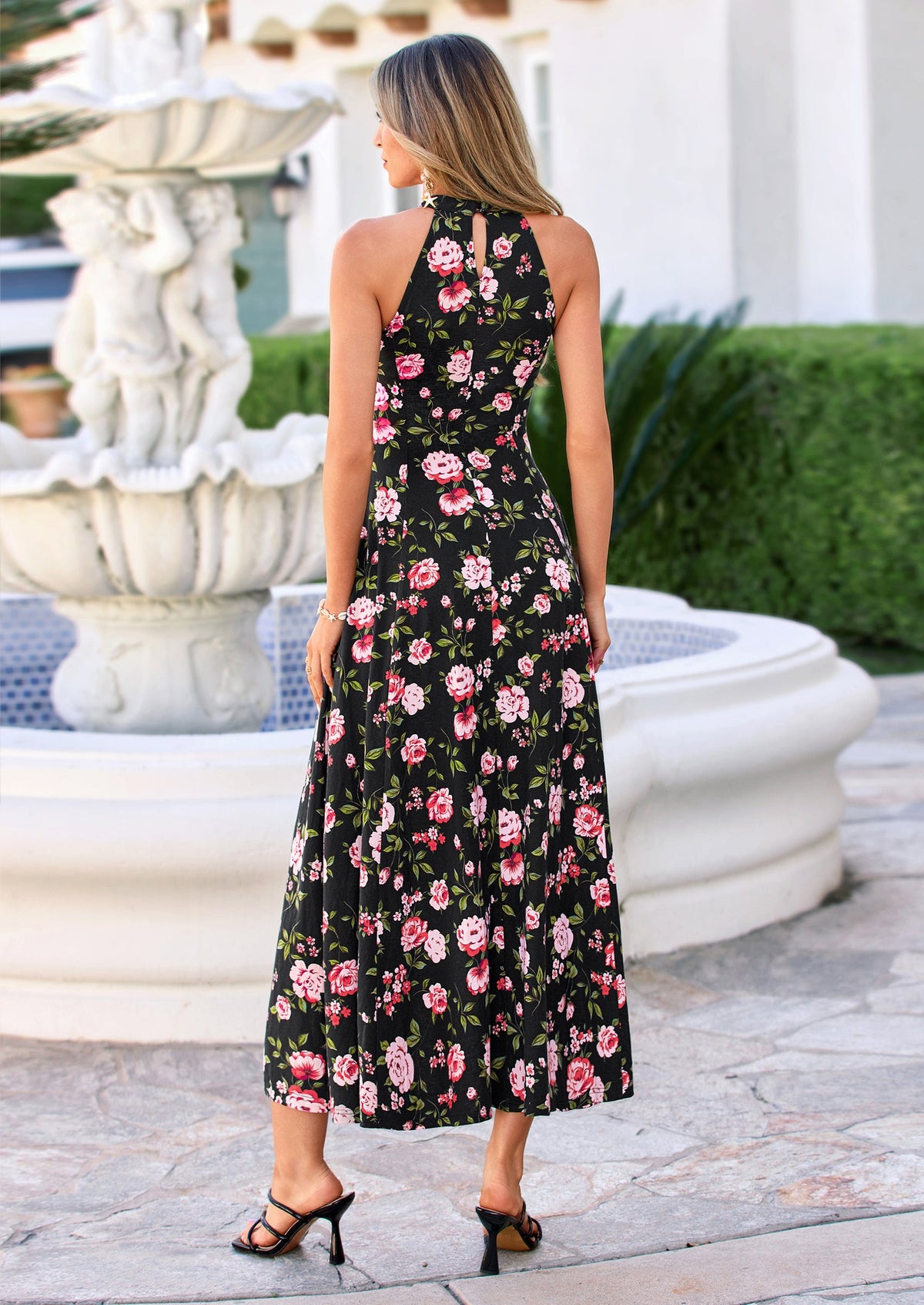 Polka Dot Maxi Dress - Halter, Vacation - photo 42