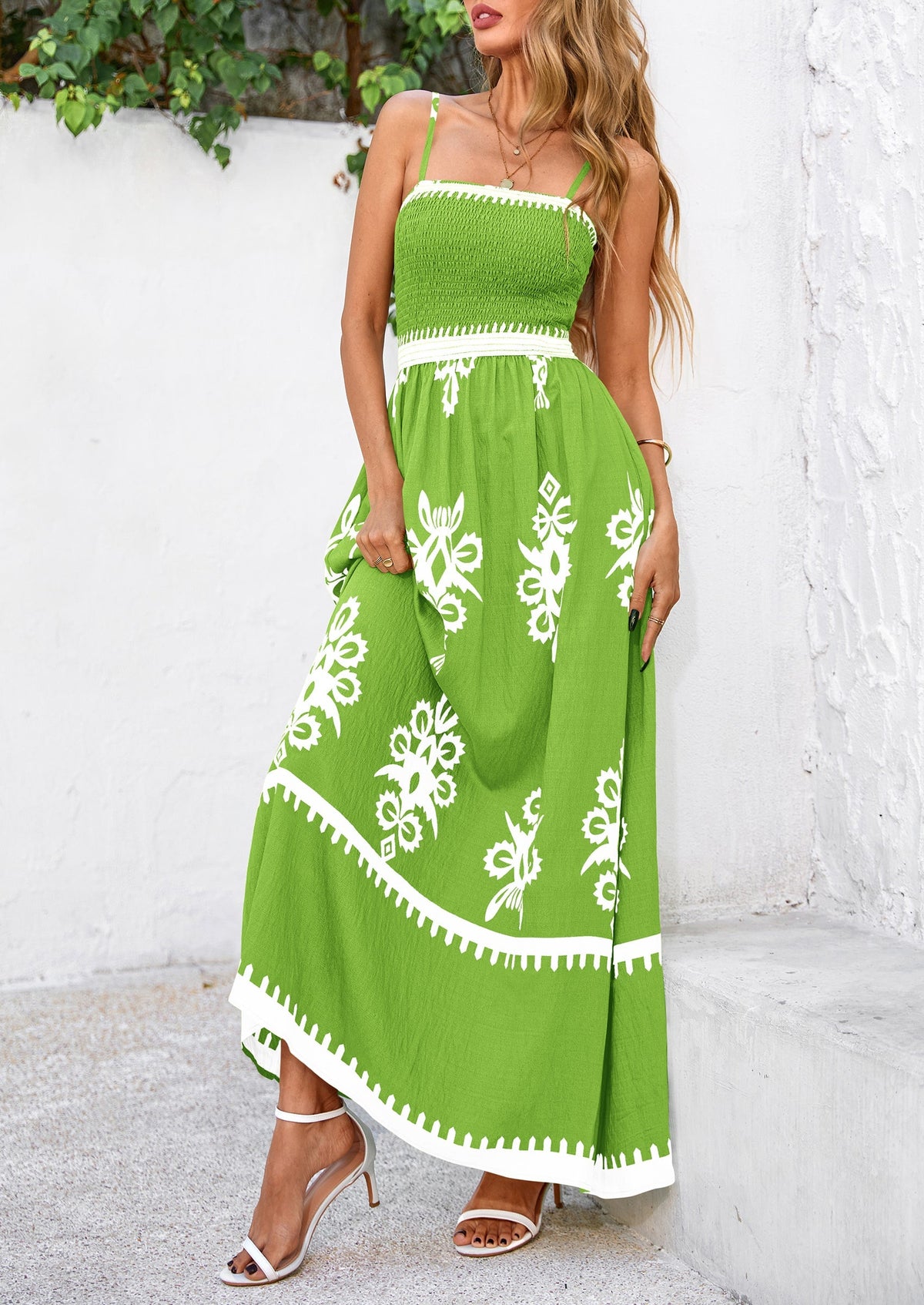Floral Flowy Maxi Dress - Spaghetti Strap, Beach - photo 23