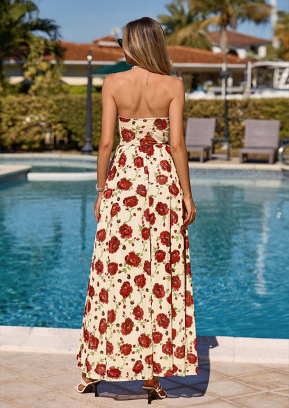 Floral Maxi Dress - Strapless, Boho - photo 42