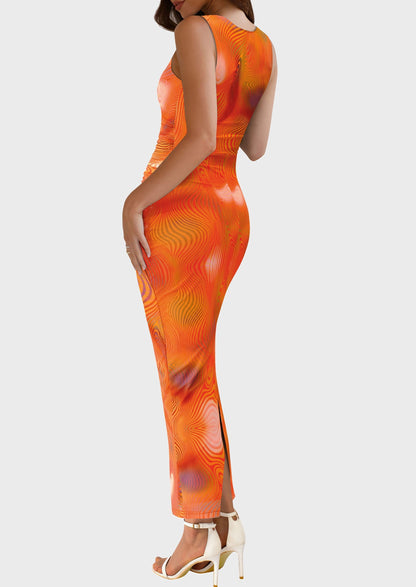 Floral Mesh Bodycon Maxi Dress - Sleeveless, Wedding Guest - photo 27