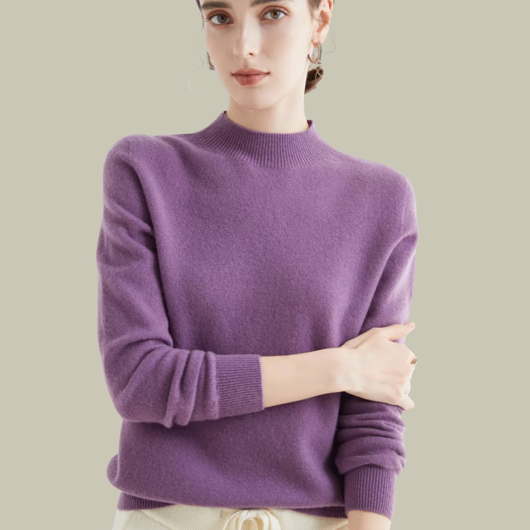 Orsenvi Ivy Women High Neck Slim Fit Merino Wool Sweater