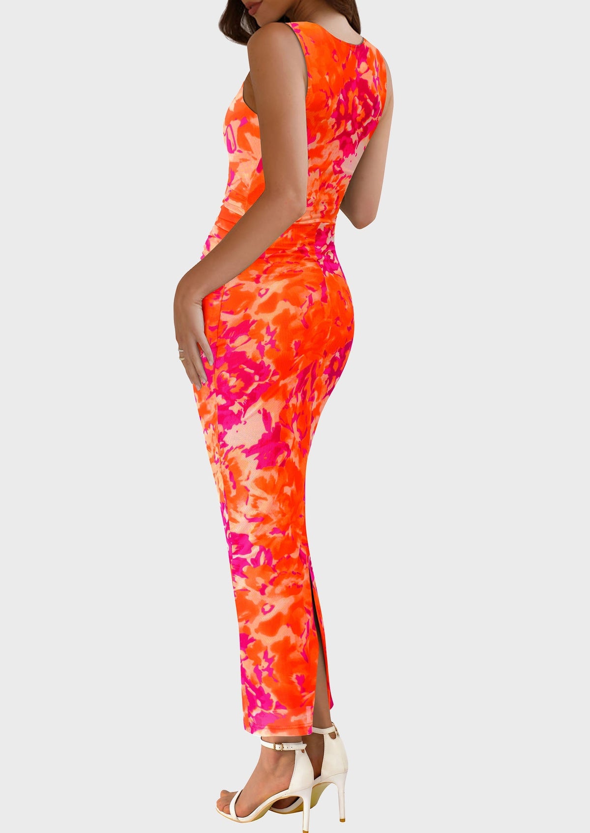 Floral Mesh Bodycon Maxi Dress - Sleeveless, Wedding Guest - photo 21