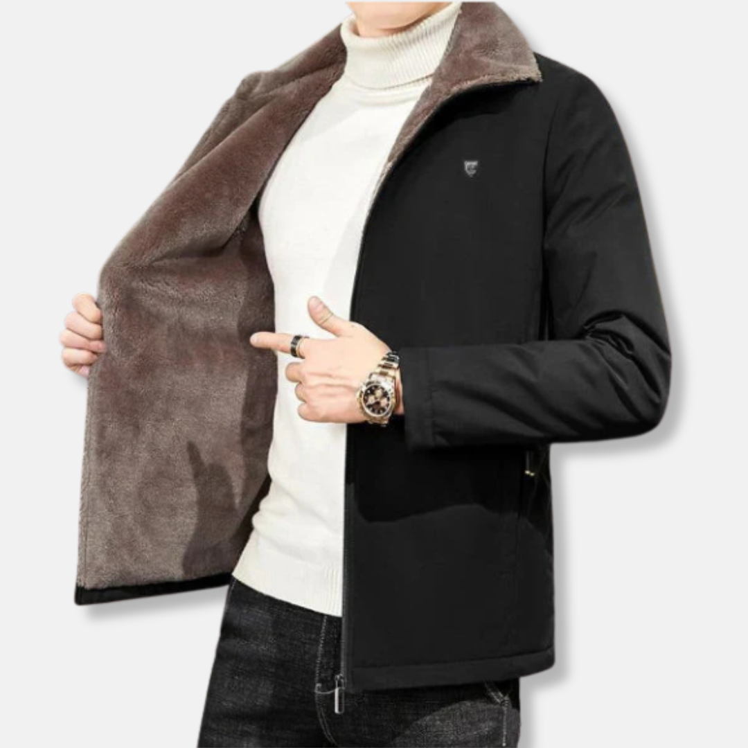 Orsenvi Mens Parka Jacket Water Resistant Faux Fur Lined Hip Length