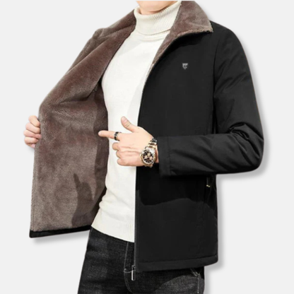 Orsenvi Mens Parka Jacket Water Resistant Faux Fur Lined Hip Length