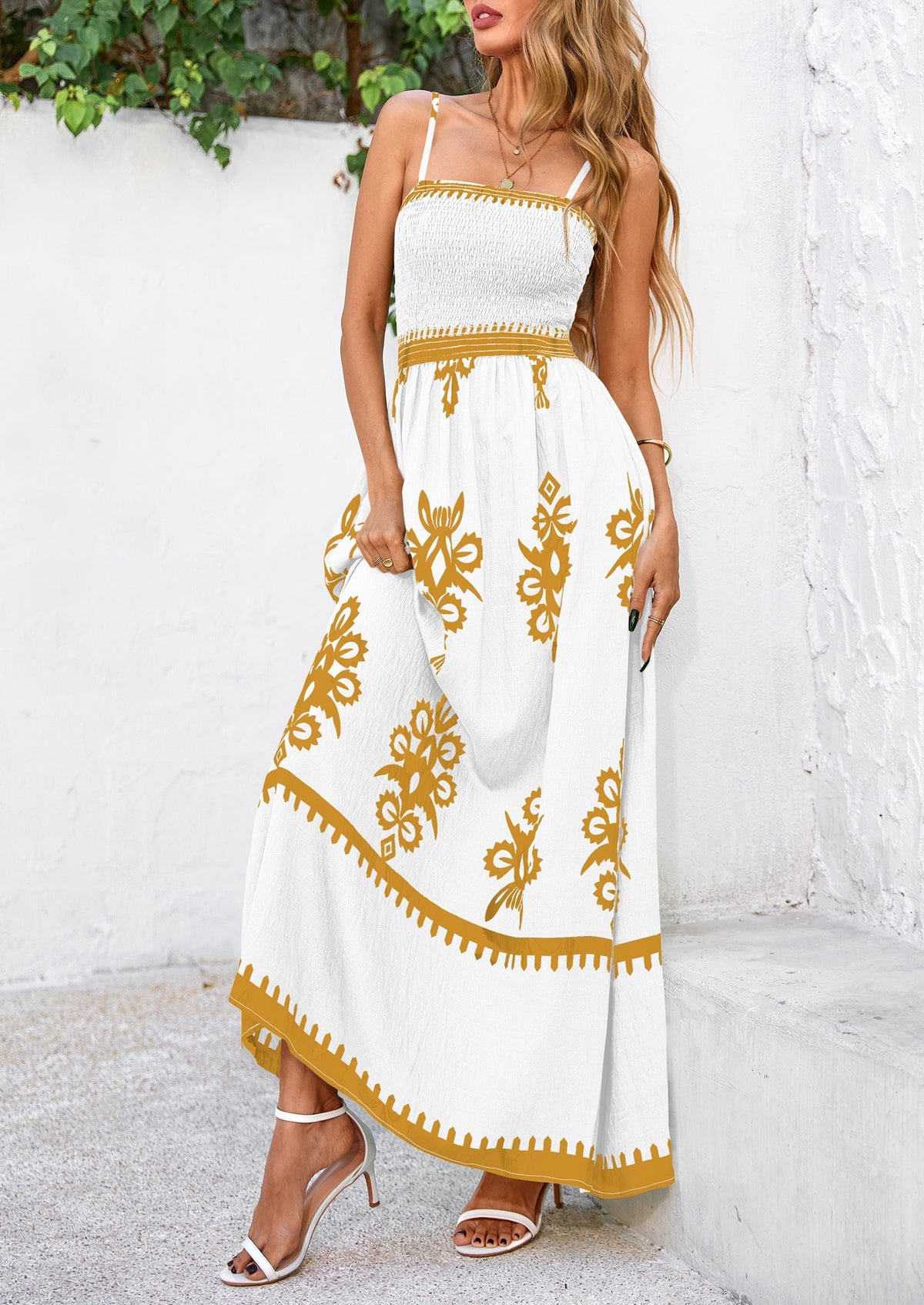 Floral Flowy Maxi Dress - Spaghetti Strap, Beach - photo 35