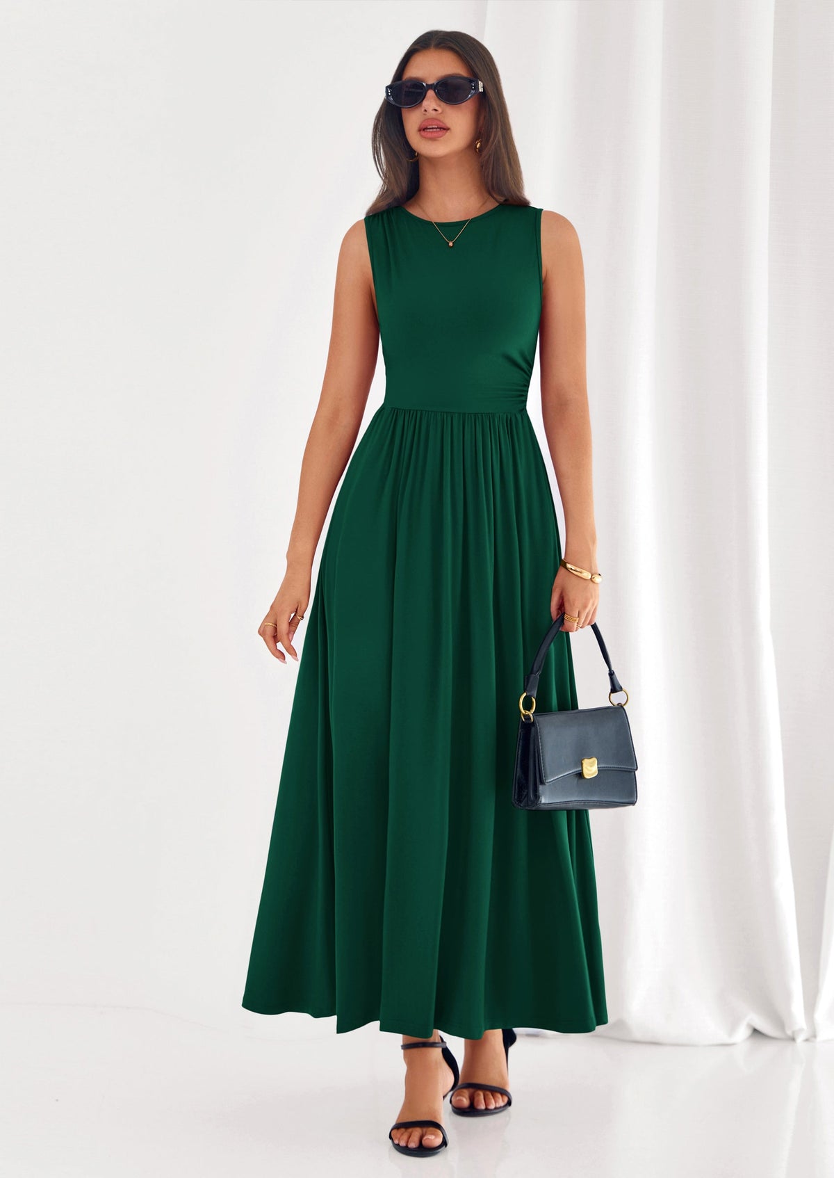 A-Line Flowy Maxi Dress - Sleeveless, Crewneck, Casual - photo 23