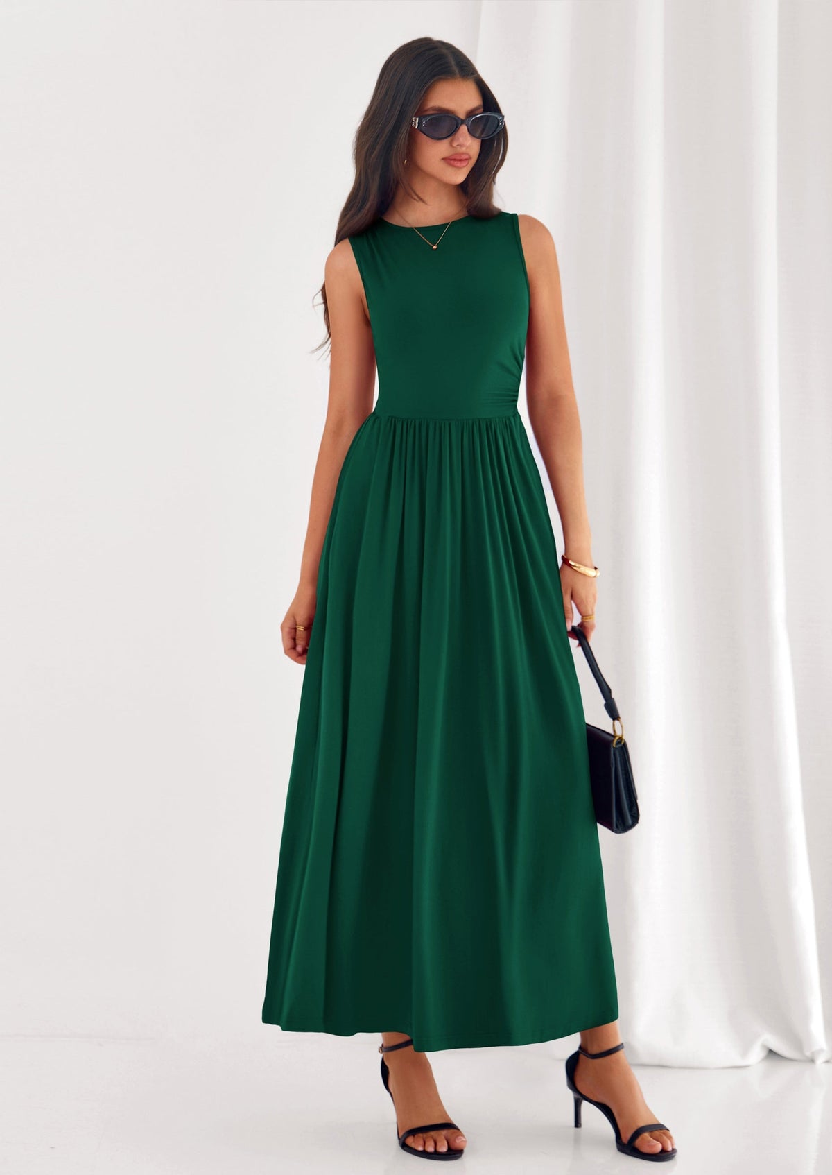 A-Line Flowy Maxi Dress - Sleeveless, Crewneck, Casual - photo 24