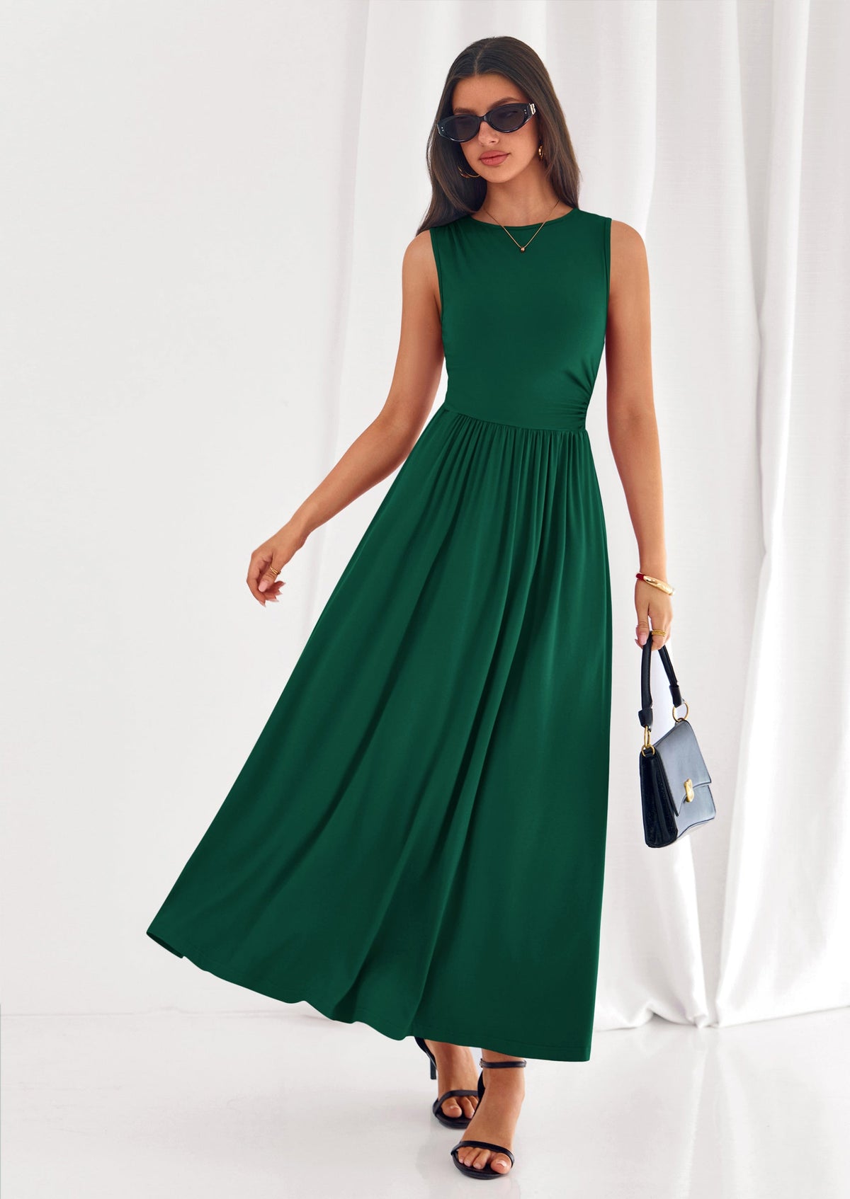 A-Line Flowy Maxi Dress - Sleeveless, Crewneck, Casual - photo 26