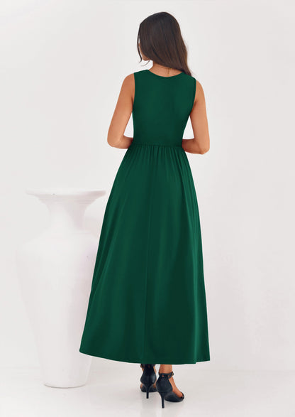 A-Line Flowy Maxi Dress - Sleeveless, Crewneck, Casual - photo 27