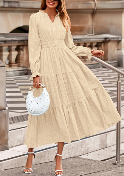 Flowy Maxi Dress - Long Sleeve, V-Neck, Wedding Guest - photo 19