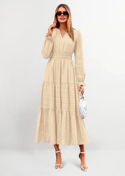 Flowy Maxi Dress - Long Sleeve, V-Neck, Wedding Guest - photo 16