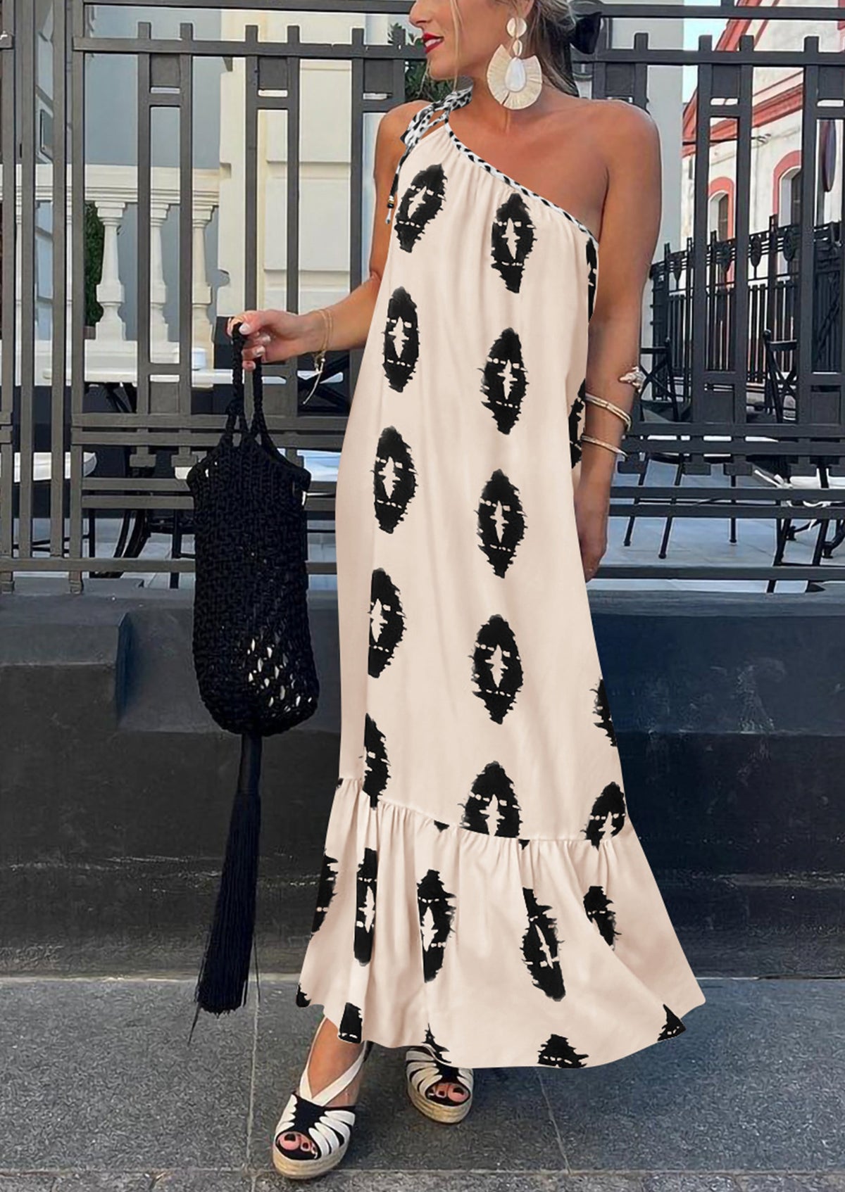 Flowy Maxi Dress - One-Shoulder, Boho - photo 30
