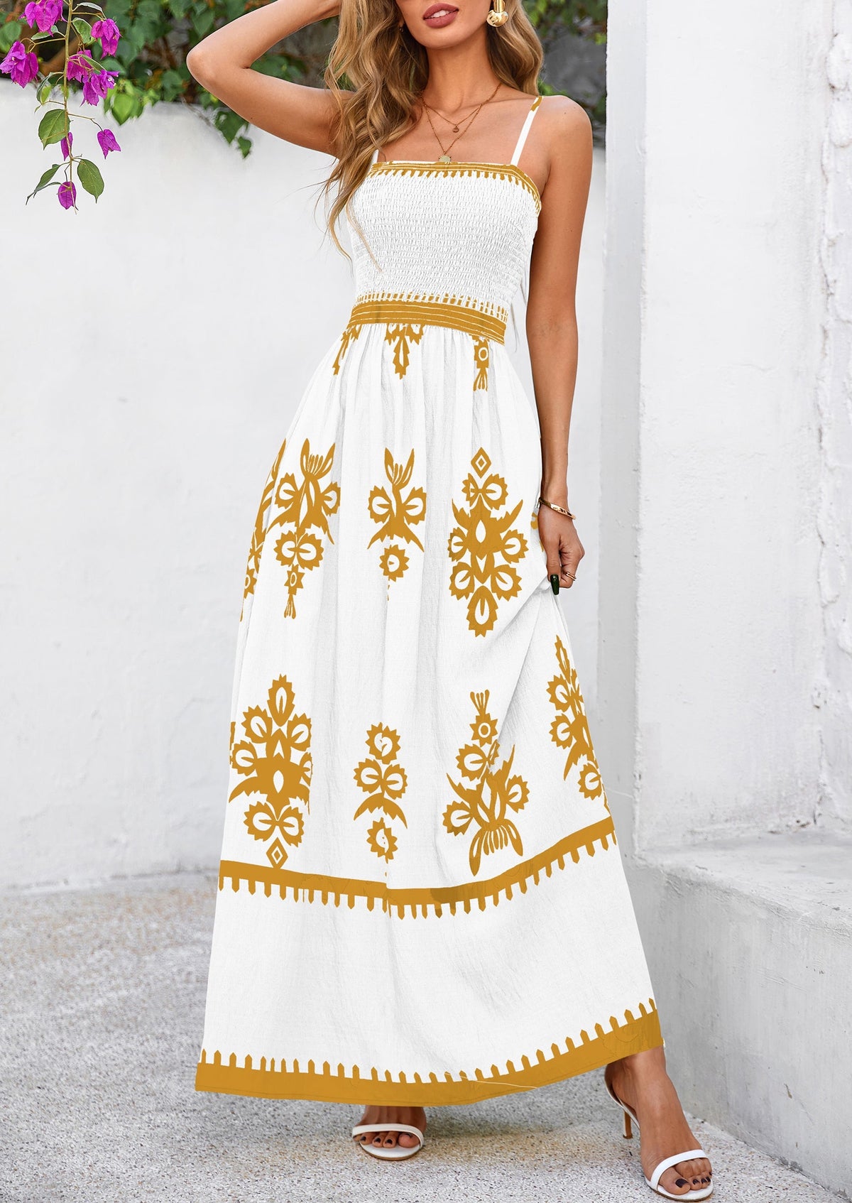 Floral Flowy Maxi Dress - Spaghetti Strap, Beach - photo 36