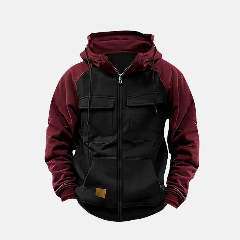 Mens Pullover Hoodie Knit Blend Relaxed Fit Hip Length Hood