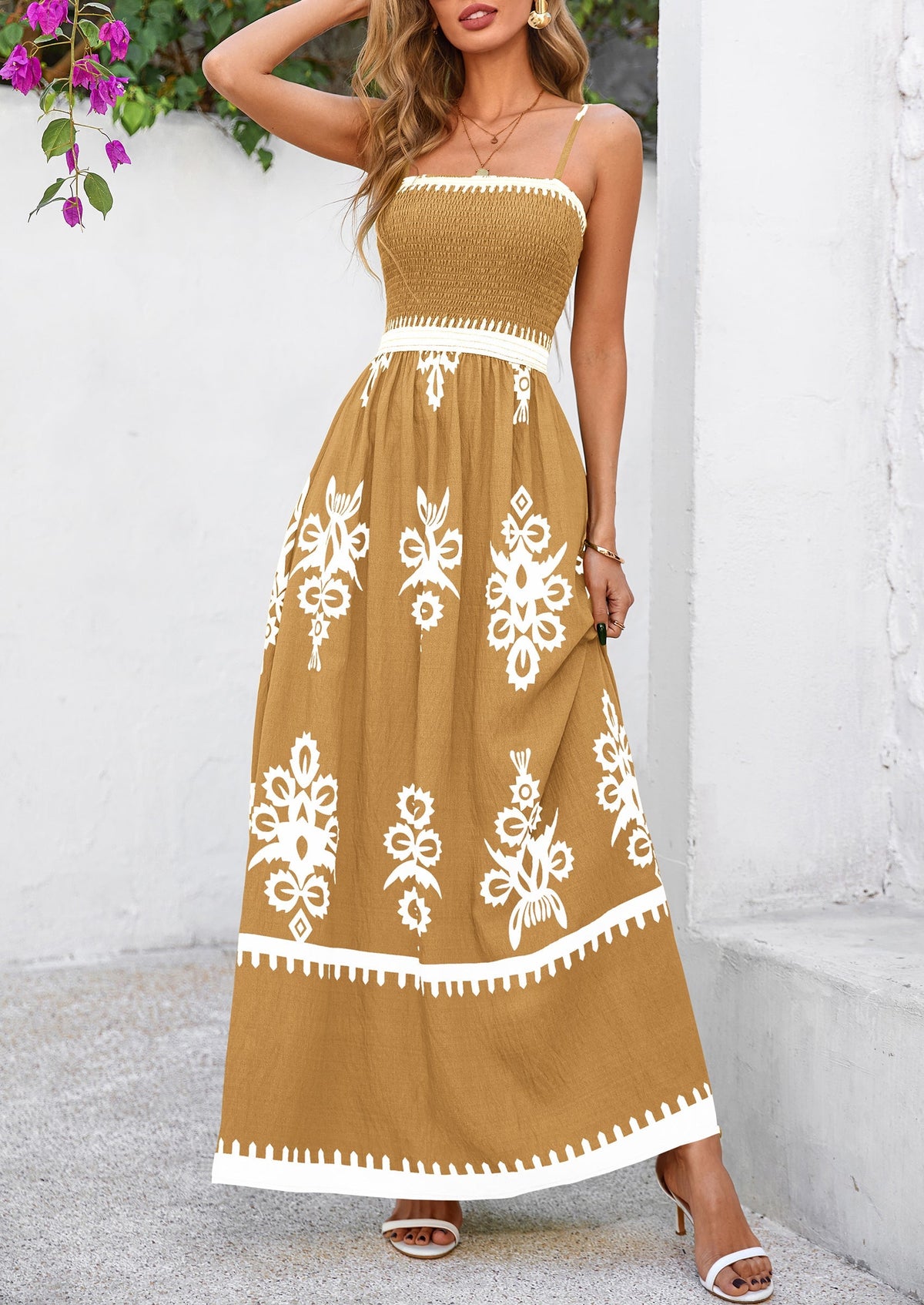 Floral Flowy Maxi Dress - Spaghetti Strap, Beach - photo 30