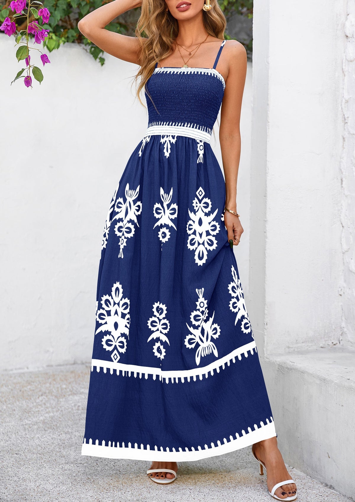 Floral Flowy Maxi Dress - Spaghetti Strap, Beach - photo 18