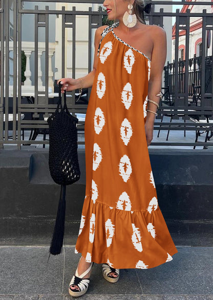 Flowy Maxi Dress - One-Shoulder, Boho - photo 36