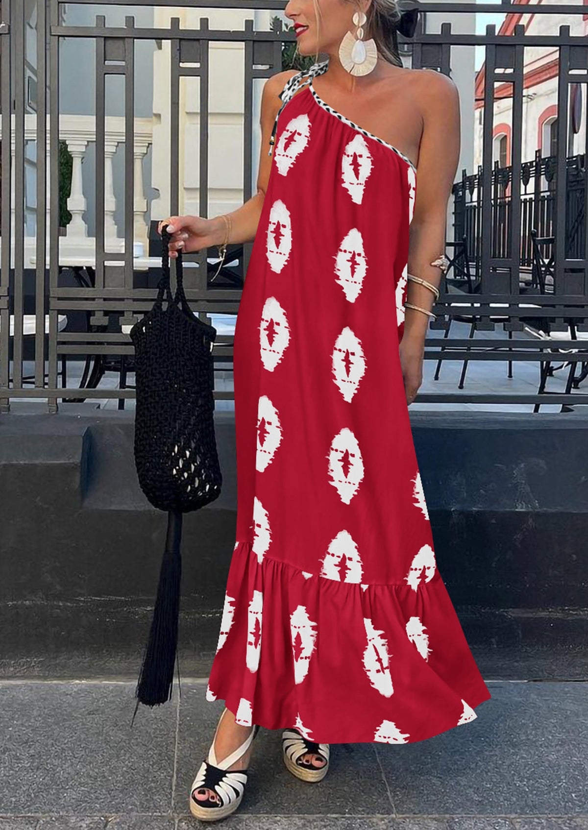 Flowy Maxi Dress - One-Shoulder, Boho - photo 18