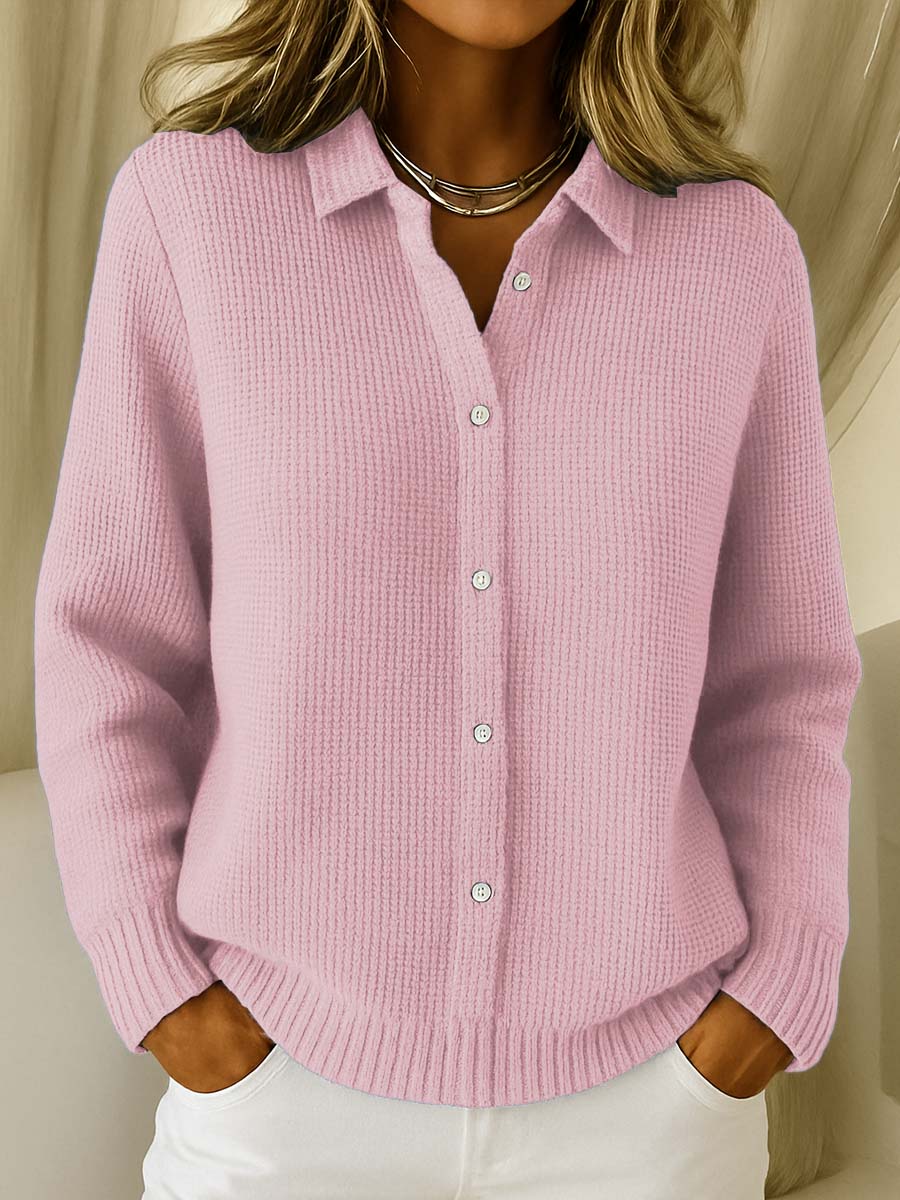 Adrianna classic button cardigan soft neutral tones relaxed fit minimalist button-front layering piece