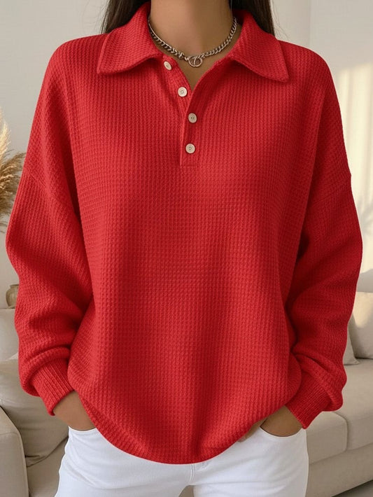 Textured Polo Sweater