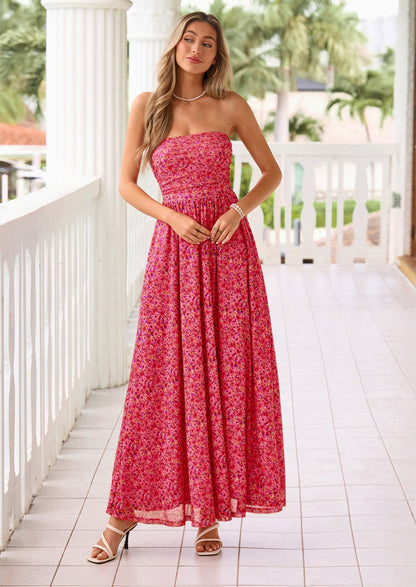 Floral Maxi Dress - Strapless, Boho - photo 36