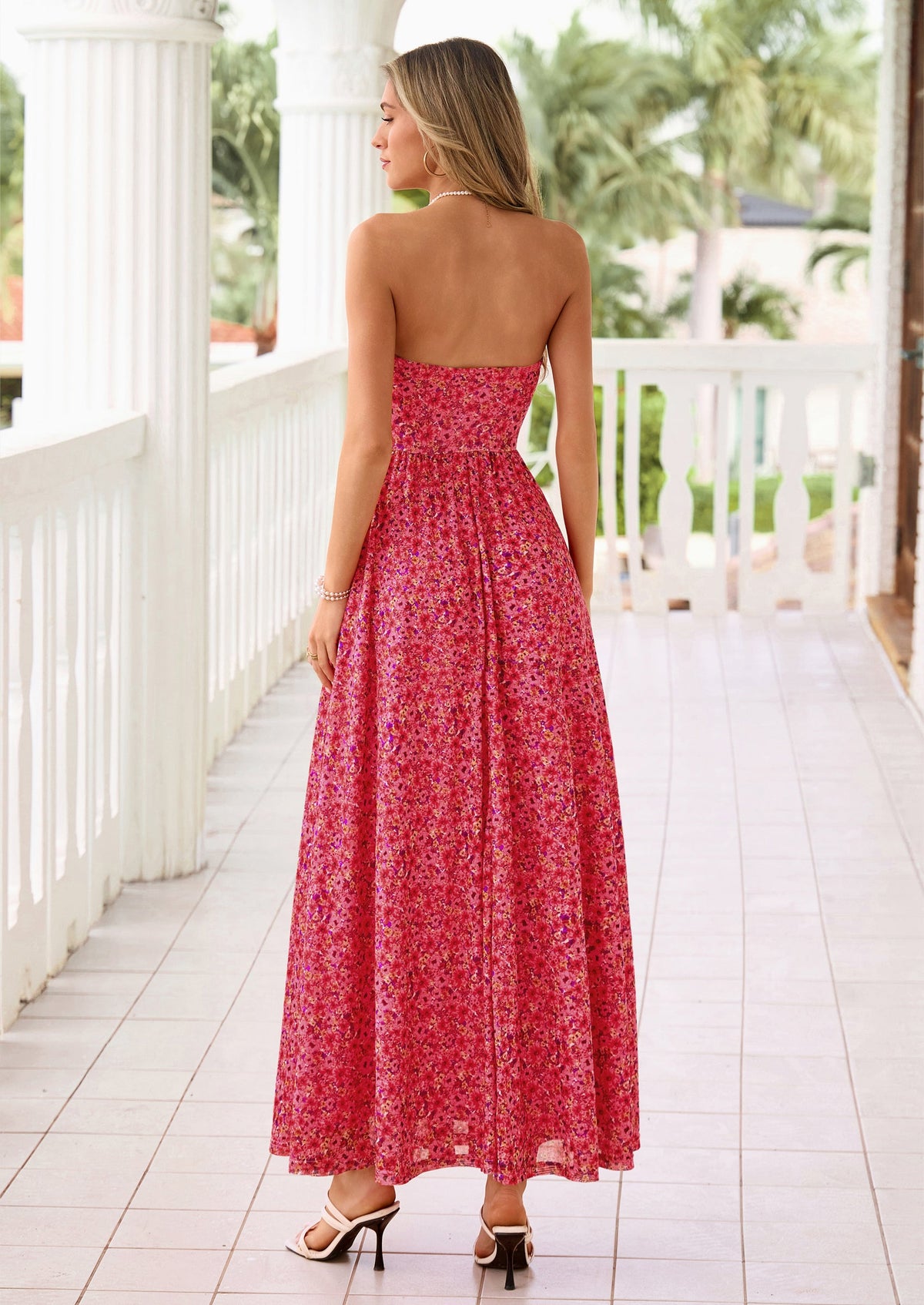 Floral Maxi Dress - Strapless, Boho - photo 34