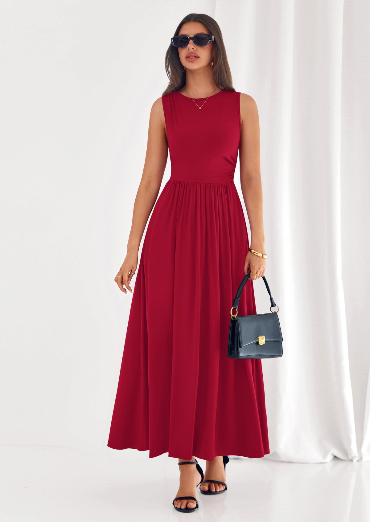 A-Line Flowy Maxi Dress - Sleeveless, Crewneck, Casual - photo 30