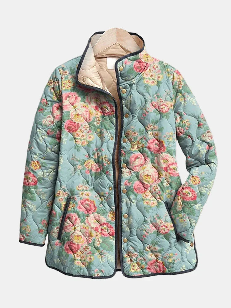 Quilted Floral Print Jacket