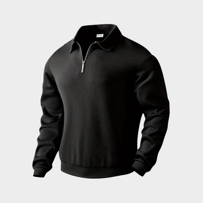 Vince men's gray textured knit half-zip pullover sweatshirt with geometric pattern