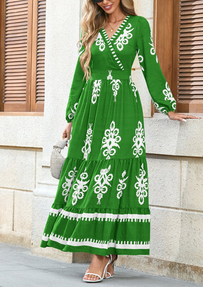 Floral Flowy Maxi Dress - Long Sleeve, V-Neck, Wedding Guest - photo 10
