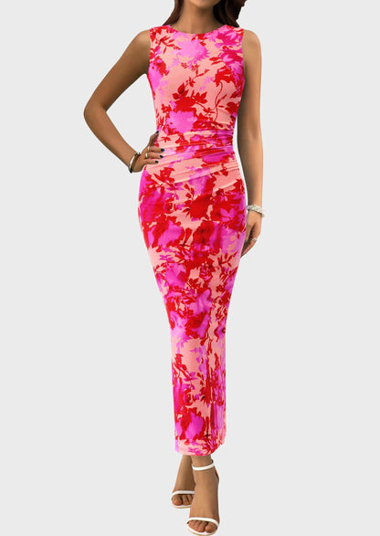 Floral Mesh Bodycon Maxi Dress - Sleeveless, Wedding Guest - photo 16