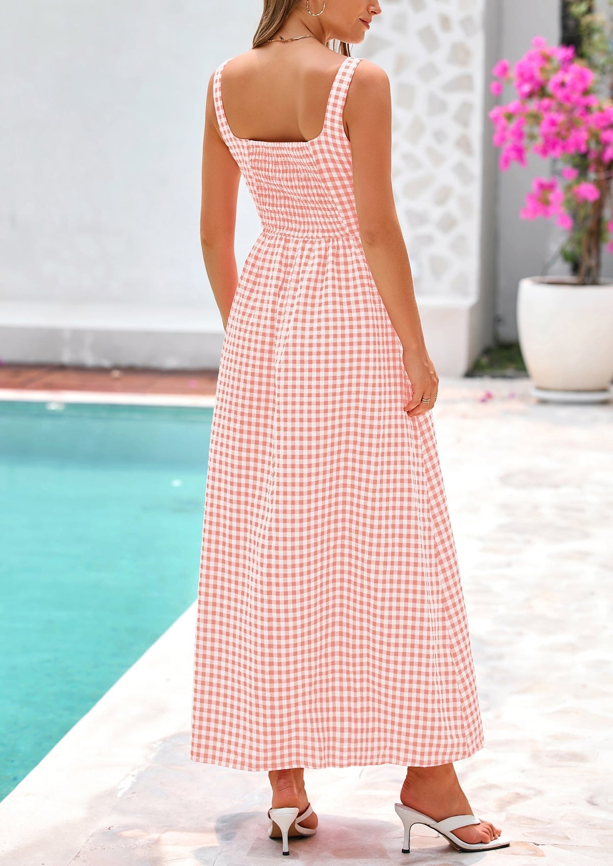 A-Line Maxi Dress - Spaghetti Strap, Square Neck, Casual - photo 15