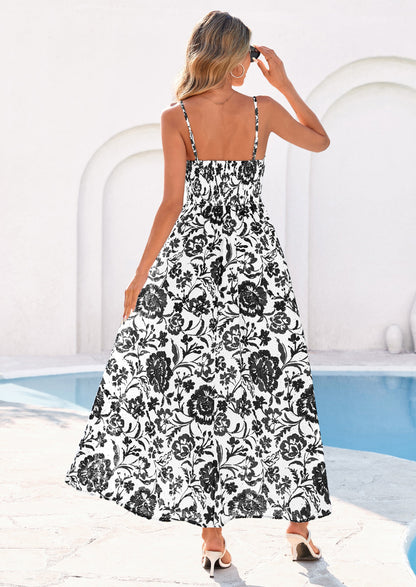 Eyelet Floral Flowy Maxi Dress - Spaghetti Strap, Square - photo 26
