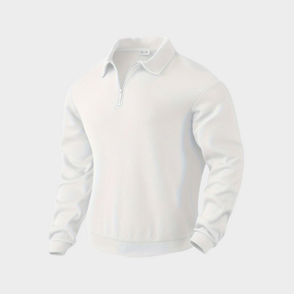 Vince men's gray textured knit half-zip pullover sweatshirt with geometric pattern
