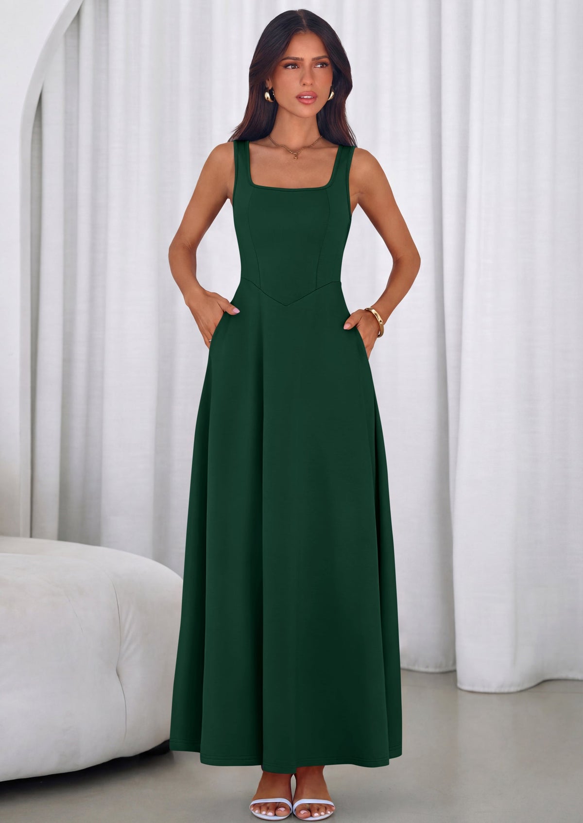 Swing Maxi Dress - Sleeveless, Square Neck, Beach - photo 21