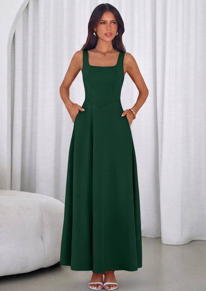 Swing Maxi Dress - Sleeveless, Square Neck, Beach - photo 21