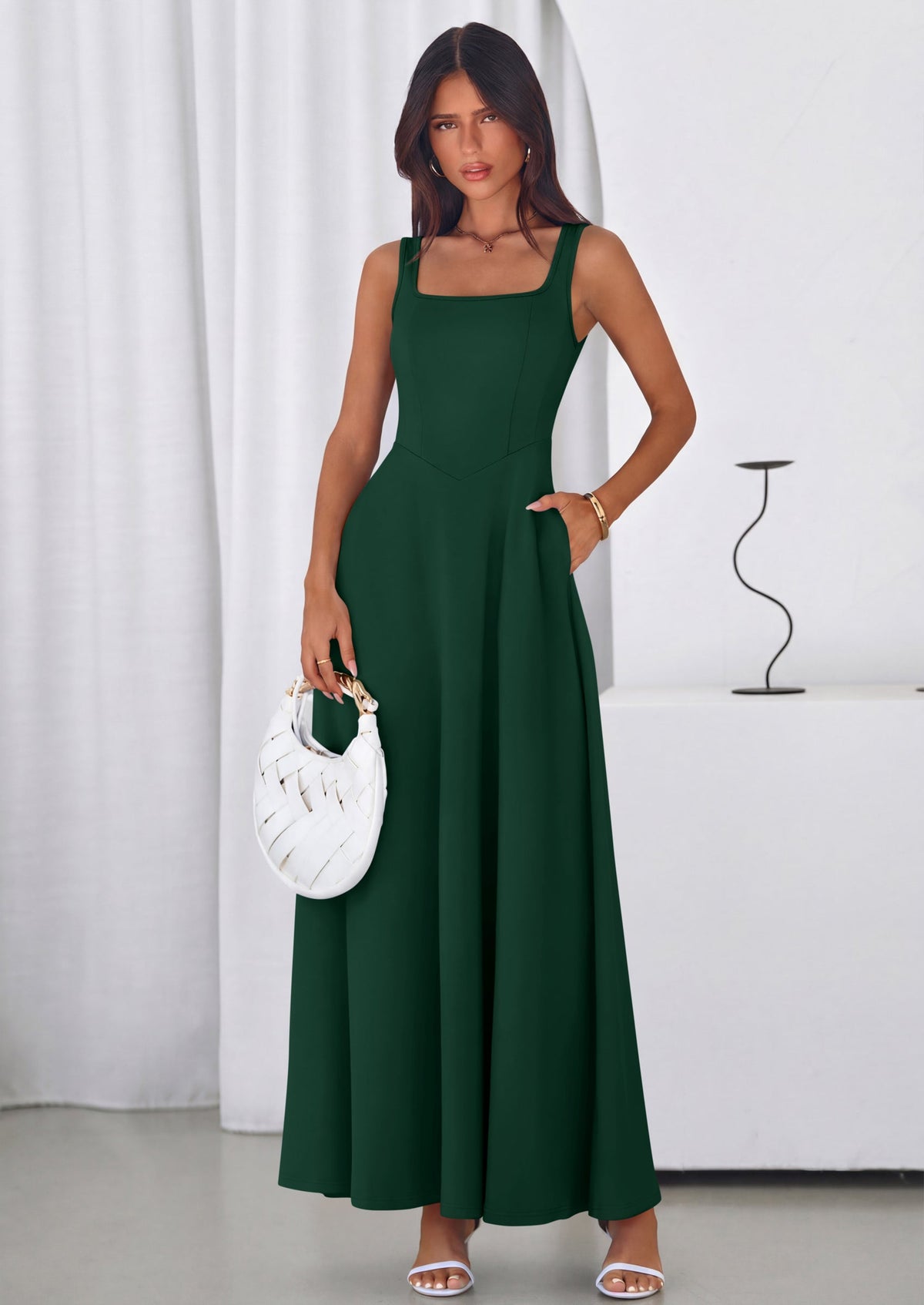 Swing Maxi Dress - Sleeveless, Square Neck, Beach - photo 22
