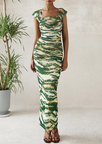 Floral Mesh Ruched Maxi Dress - Off-Shoulder, Cocktail - photo 48