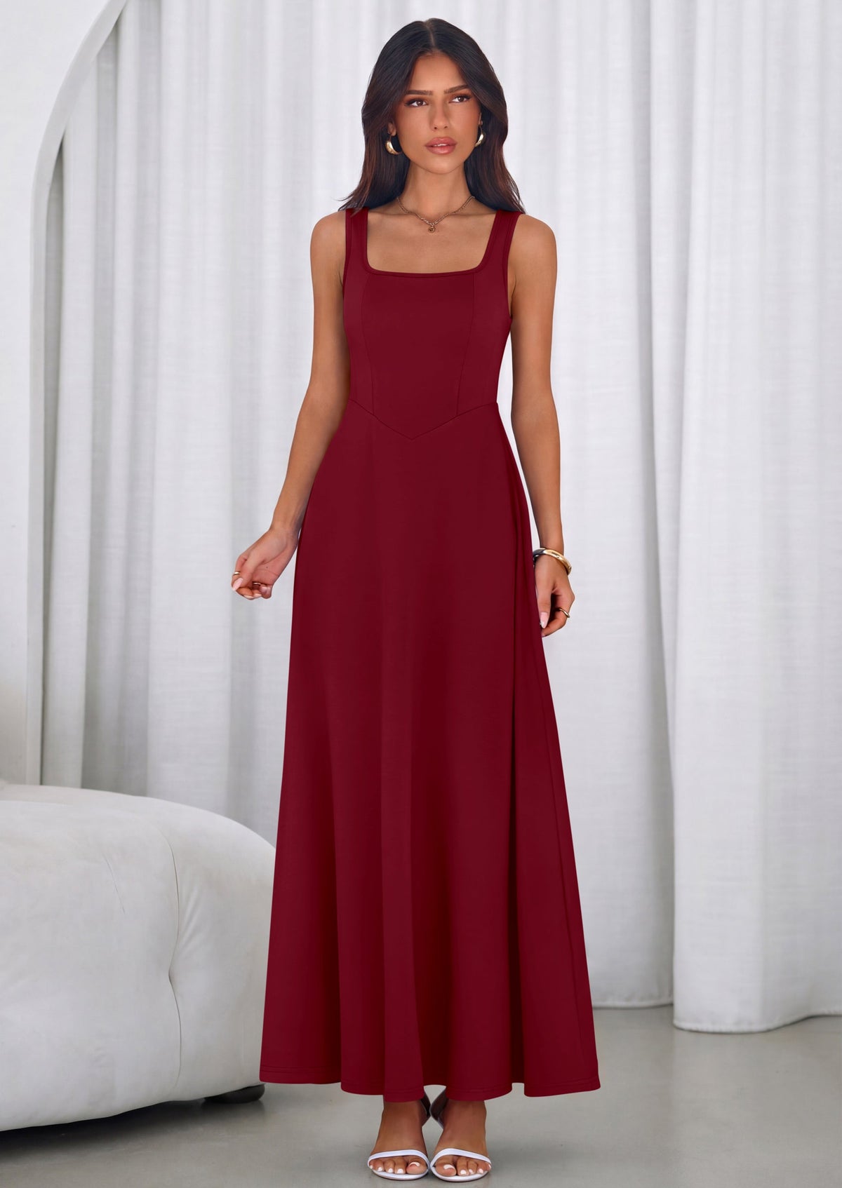 Swing Maxi Dress - Sleeveless, Square Neck, Beach - photo 25