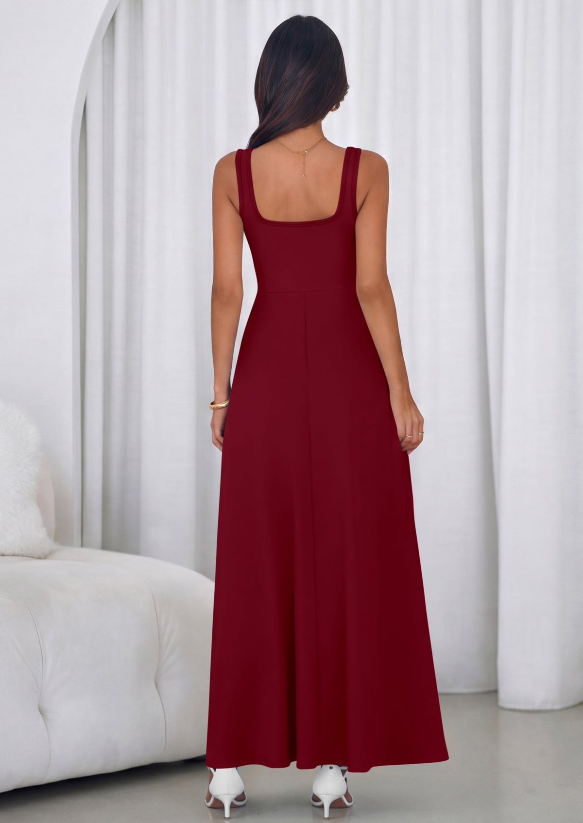 Swing Maxi Dress - Sleeveless, Square Neck, Beach - photo 26