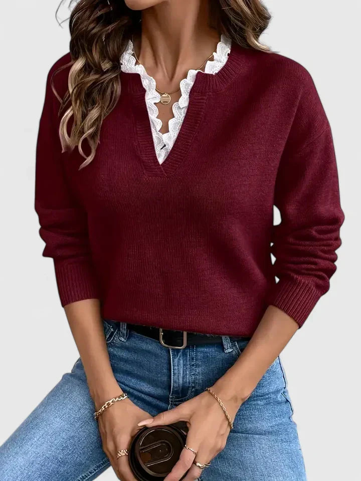 Ivory elegant sweater with flattering silhouette, soft premium fabric and polished versatile style