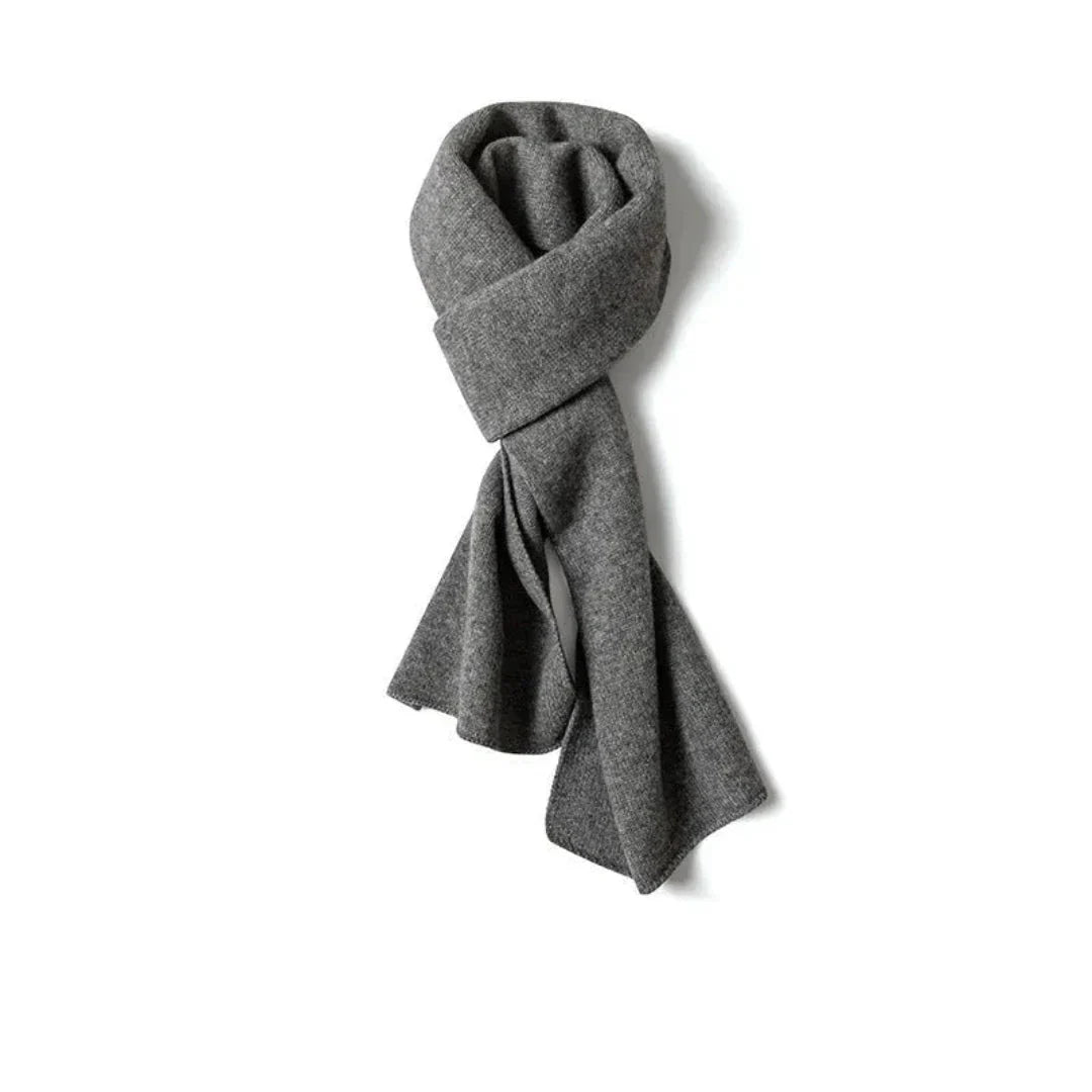 Soft long 100% cashmere scarf in classic minimalist style, lightweight yet warm for all-day wear