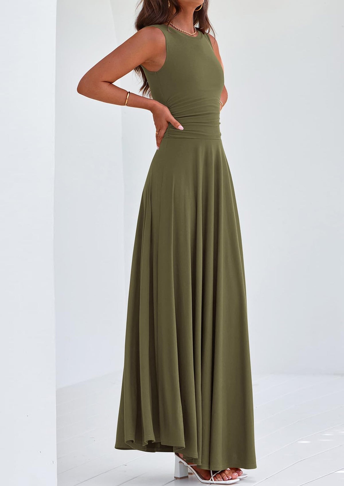 Flowy Maxi Dress - Sleeveless, Crewneck, Casual - photo 9