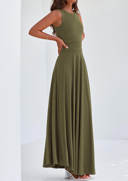 Flowy Maxi Dress - Sleeveless, Crewneck, Casual - photo 9