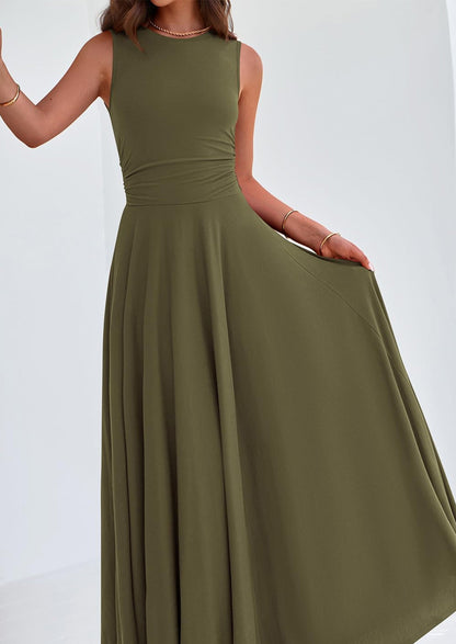Flowy Maxi Dress - Sleeveless, Crewneck, Casual - photo 11