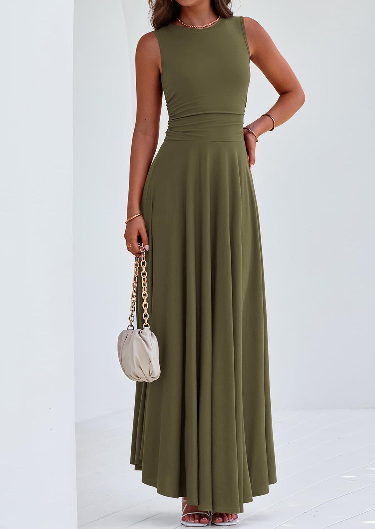Flowy Maxi Dress - Sleeveless, Crewneck, Casual - photo 10
