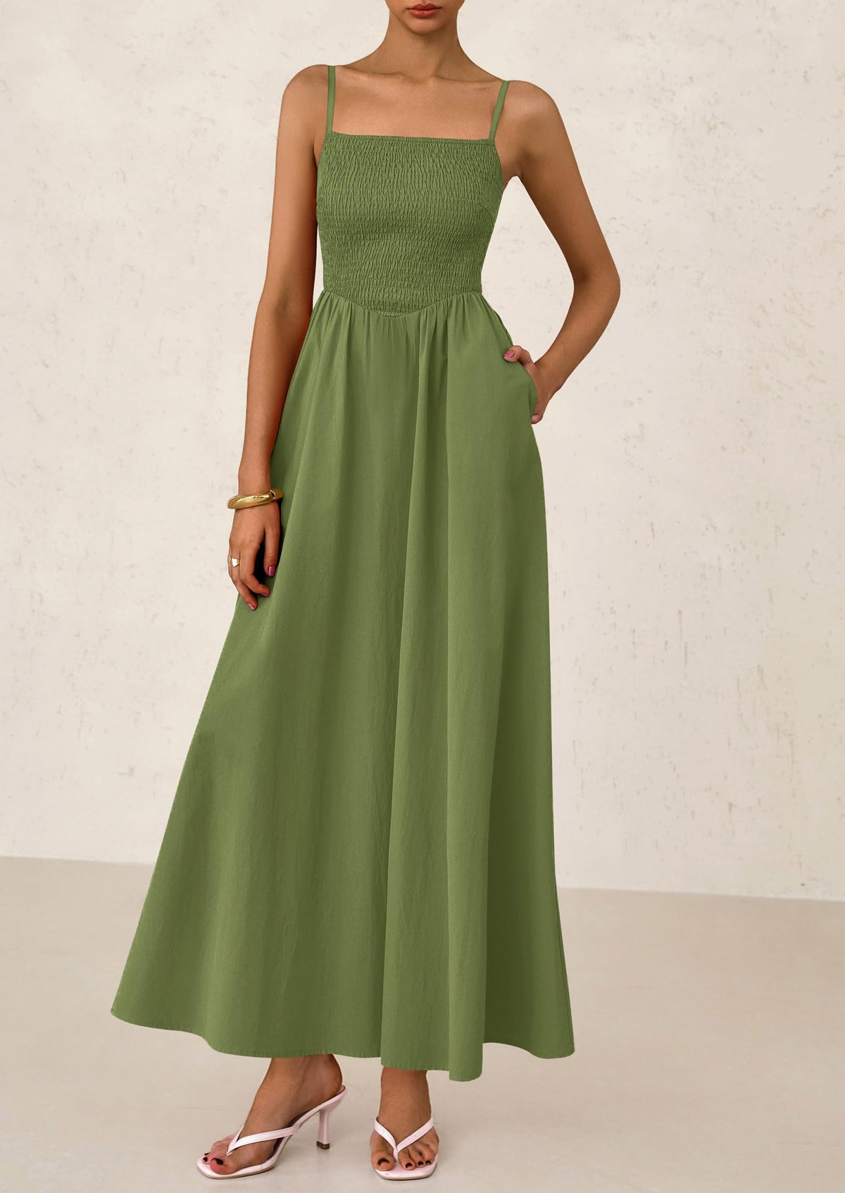 Smocked Swing Maxi Dress - Spaghetti Strap, Beach - photo 9