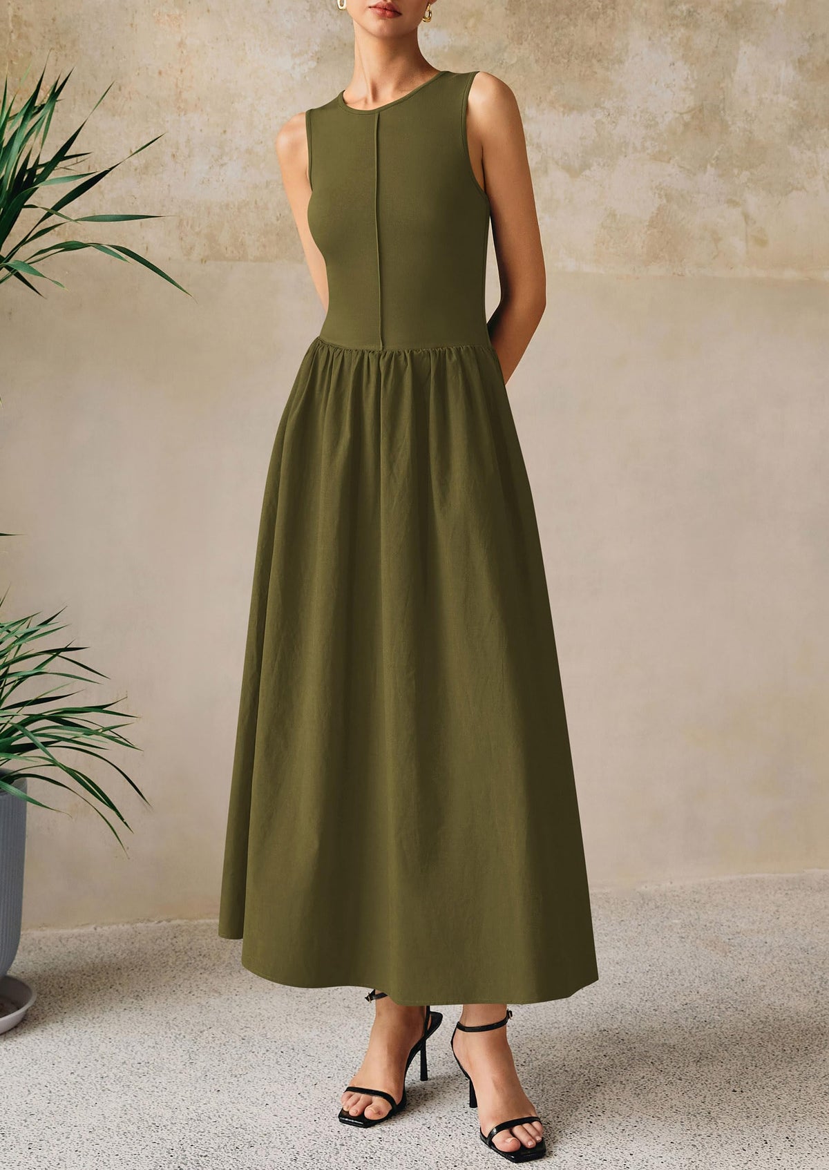 Knit Flowy Maxi Dress - Sleeveless, Crewneck, Casual - photo 16
